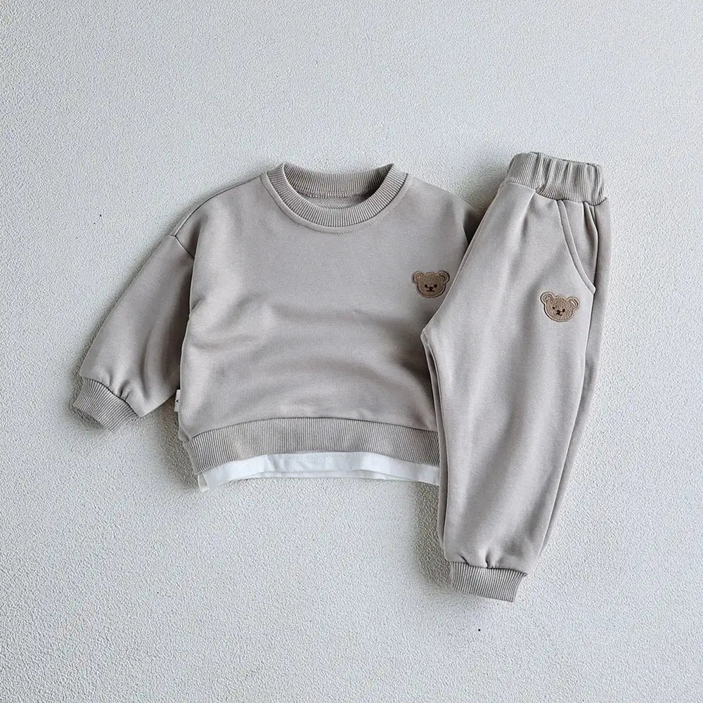 Bear Embroidery Sweatshirt And Pants