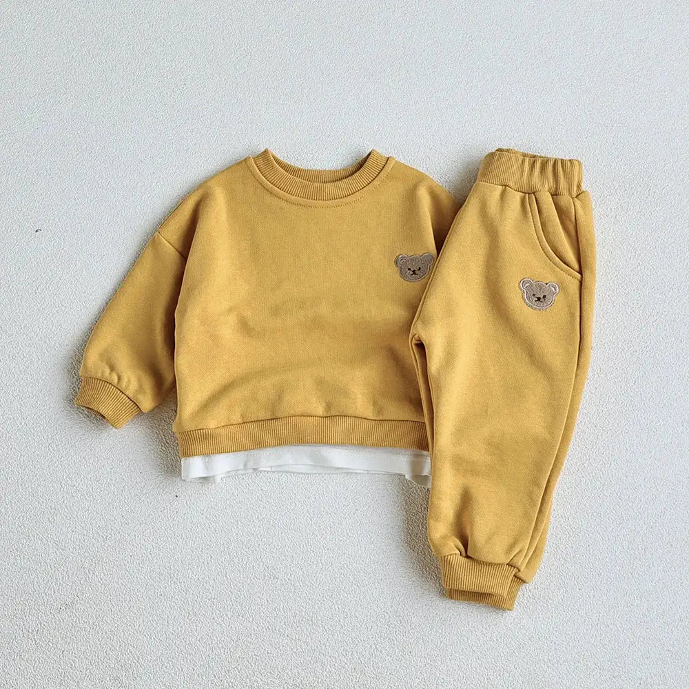 Bear Embroidery Sweatshirt And Pants