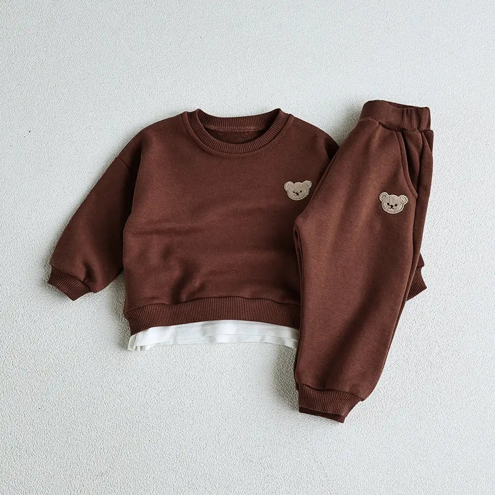 Bear Embroidery Sweatshirt And Pants